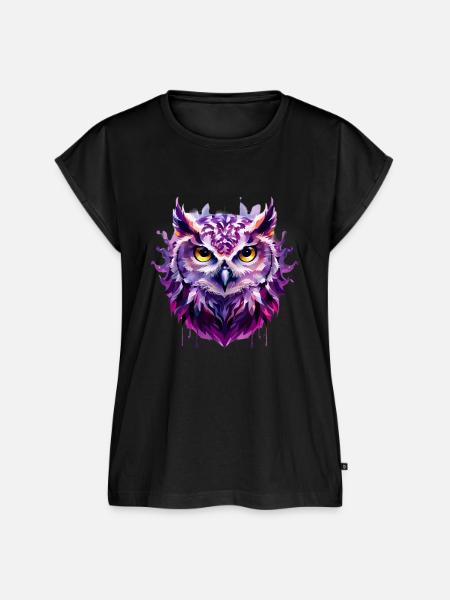 Eule - Frauen Premium Bio Top - Schwarz
