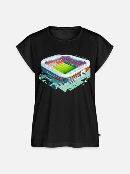 Buntes Fußballstadion - Frauen Premium Bio Top - Schwarz