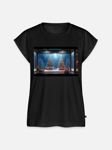 Festliche Weihnachtsdekoration - Frauen Premium Bio Top - Schwarz