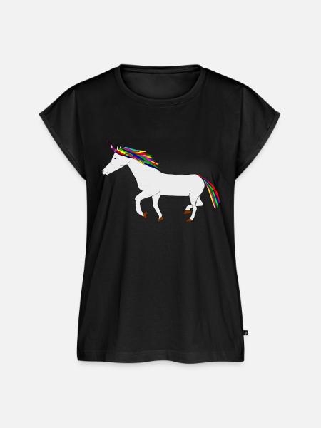 buntes Einhorn - Frauen Premium Bio Top - Schwarz
