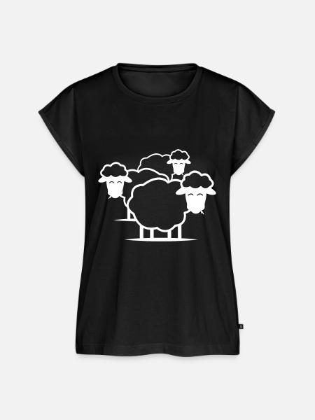 Schafherde Schaf Wolle - Frauen Premium Bio Top - Schwarz