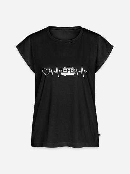 Camping Herzschlag - Frauen Premium Bio Top - Schwarz