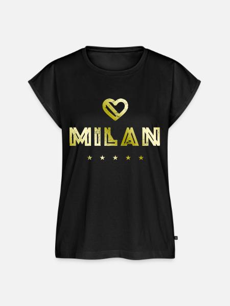 Milan Herz - Frauen Premium Bio Top - Schwarz