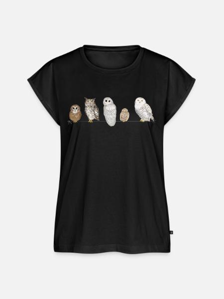 Eulen Freunde - Frauen Premium Bio Top - Schwarz