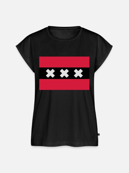 Amsterdam Flagge - Frauen Premium Bio Top - Schwarz
