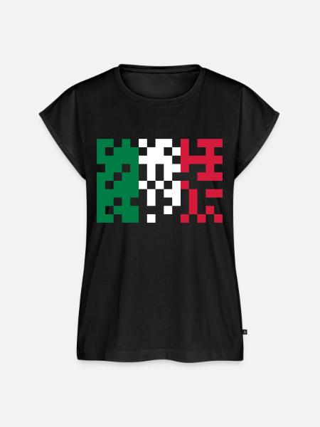 italia flag pixel - Frauen Premium Bio Top - Schwarz