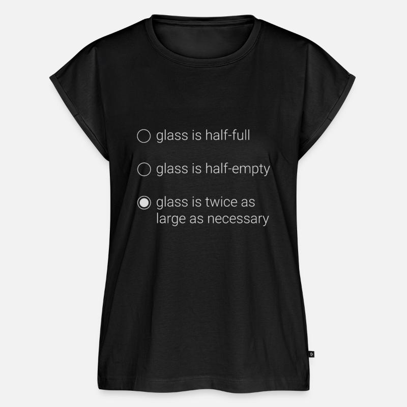 Glass Half full/empty : programmer's logic - Haut bio Premium Femme - noir