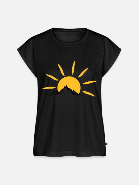 Landschaft - Berge Sonne - Frauen Premium Bio Top - Schwarz