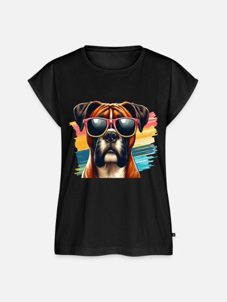 Niedliche Boxer-Hund-Kunst - Frauen Premium Bio Top - Schwarz