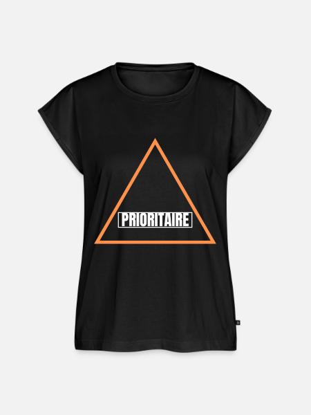 PRIORITY-T-SHIRT - Frauen Premium Bio Top - Schwarz