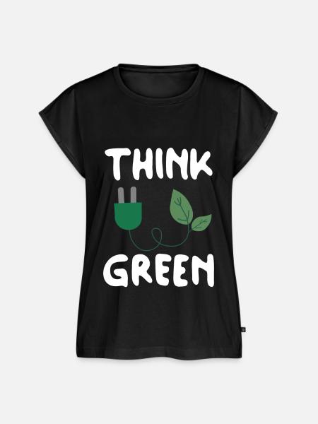 Think Green - Frauen Premium Bio Top - Schwarz
