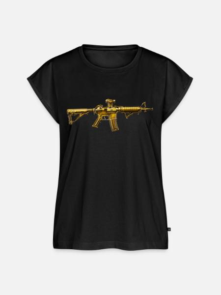 Maschinengewehr Gold - Frauen Premium Bio Top - Schwarz