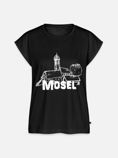 Mein Mosel Logo weiß - Frauen Premium Bio Top - Schwarz