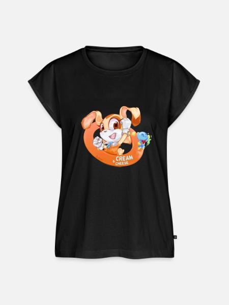 Cream & Cheese Logo - Frauen Premium Bio Top - Schwarz