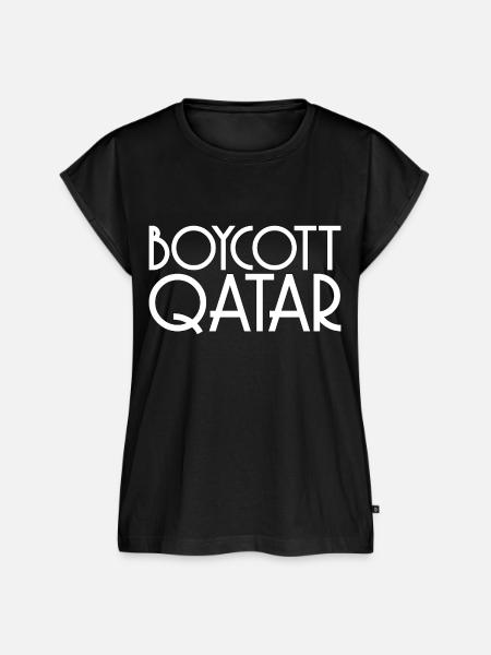 Boykott Spruch Katar Geschenk - Frauen Premium Bio Top - Schwarz