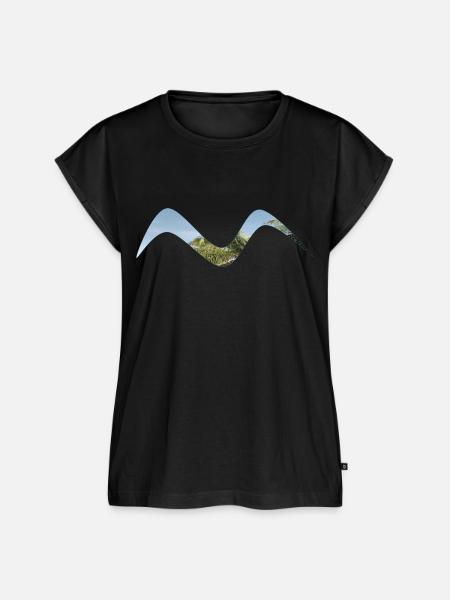 Himmel und Palmenwelle - Frauen Premium Bio Top - Schwarz