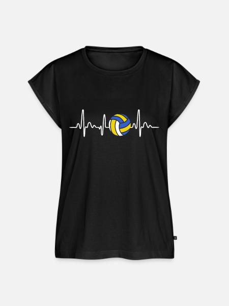 Volleyball Volleyballer Herzschlag - Frauen Premium Bio Top - Schwarz