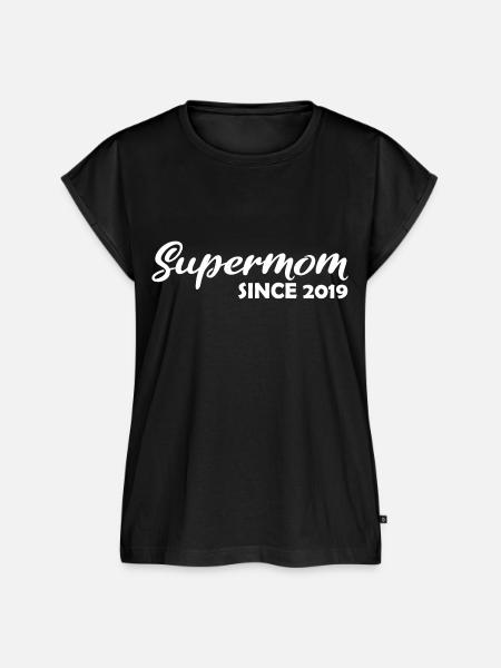 Supermom since 2019 - Frauen Premium Bio Top - Schwarz