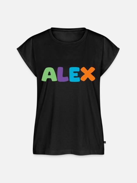 Name - Alex - Frauen Premium Bio Top - Schwarz