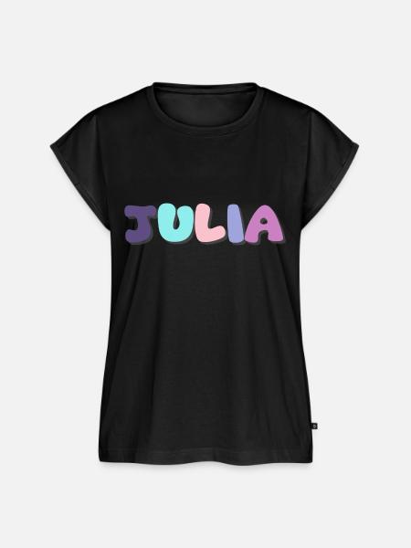 Name - Julia - Frauen Premium Bio Top - Schwarz