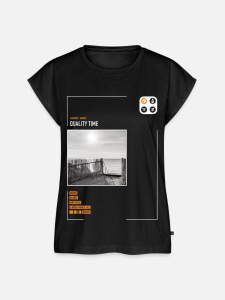 Shirt Camping Modus - Frauen Premium Bio Top - Schwarz