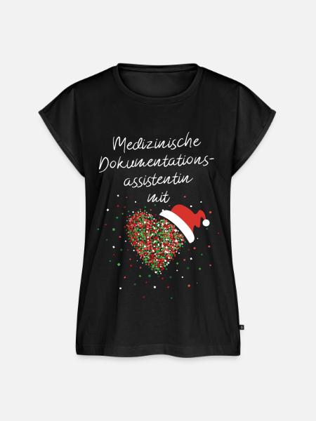 Dokumentationsassistentin mit Herz Nikolausmütze - Frauen Premium Bio Top - Schwarz