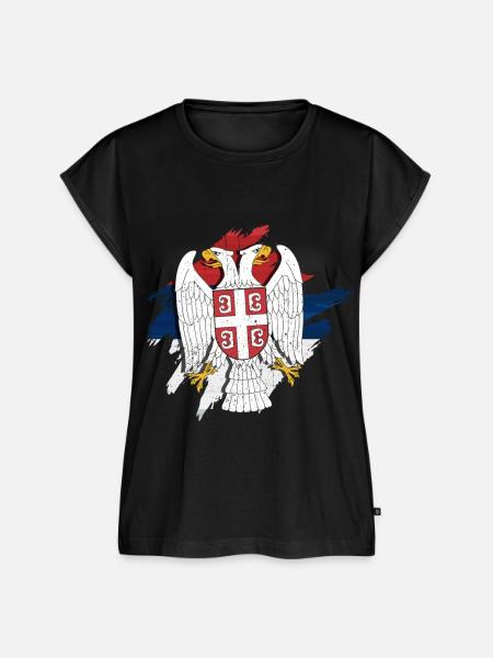 Serbien - Frauen Premium Bio Top - Schwarz