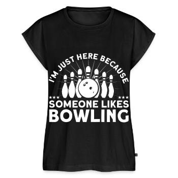 Ich bin nur wegen Bowling hier Bowling - Frauen Premium Bio Top - Schwarz - Vorne - AI Model Female 172 light (172cm)