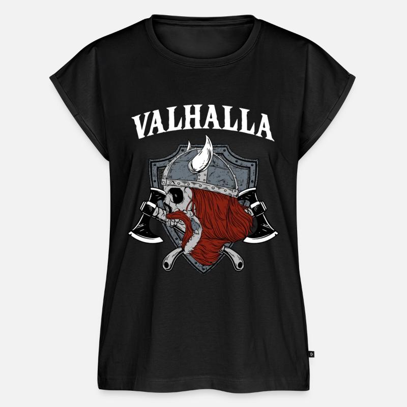 Valhalla I Wikinger Krieger - Frauen Premium Bio Top - Schwarz