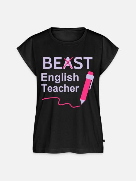 Funny Beast Bester Englischlehrer - Frauen Premium Bio Top - Schwarz