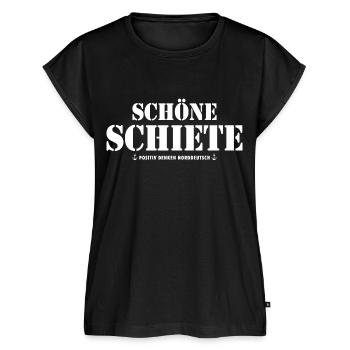 Schöne Schiete Lustiger Norddeutscher Spruch - Frauen Premium Bio Top - Schwarz - Vorne - AI Model Female 172 light (172cm)