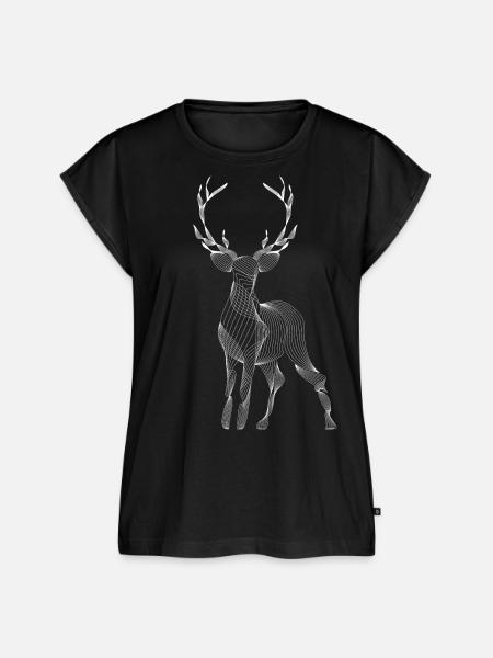 HIRSCH - Frauen Premium Bio Top - Schwarz