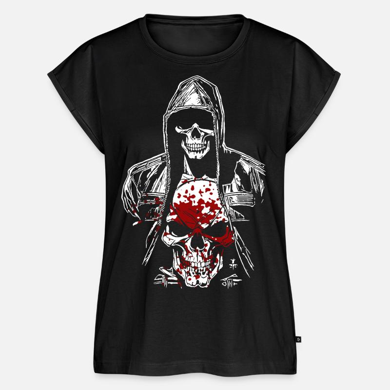Blutiger Skelett Dämon - Frauen Premium Bio Top - Schwarz