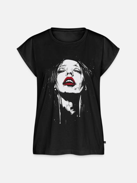 Gothic Pleasure Gesicht - Frauen Premium Bio Top - Schwarz