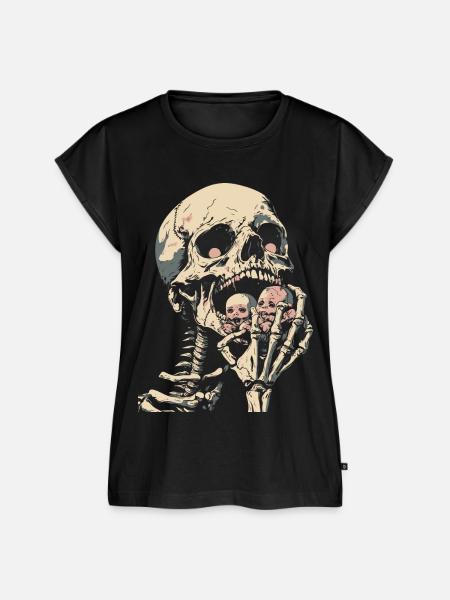 Skelett NomNom II - Frauen Premium Bio Top - Schwarz