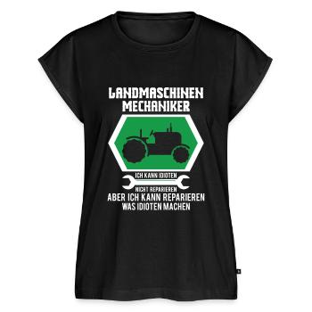 Landwirt Mechaniker Traktor Landwirtschaft Spruch - Frauen Premium Bio Top - Schwarz - Vorne - AI Model Female 172 light (172cm)