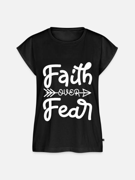 Faith Over Fear - Frauen Premium Bio Top - Schwarz
