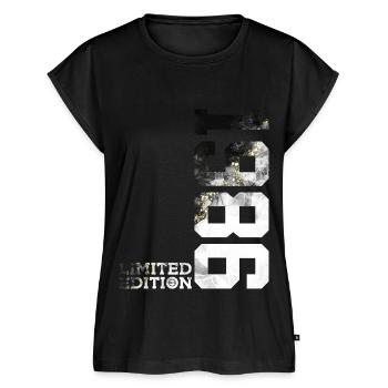 40. GEBURTSTAG LIMITED EDITION 1986 - Frauen Premium Bio Top - Schwarz - Vorne - AI Model Female 172 light (172cm)