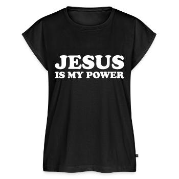 Jésus est ma puissance - Haut bio Premium Femme - noir - Devant - AI Model Female 172 light (172cm)