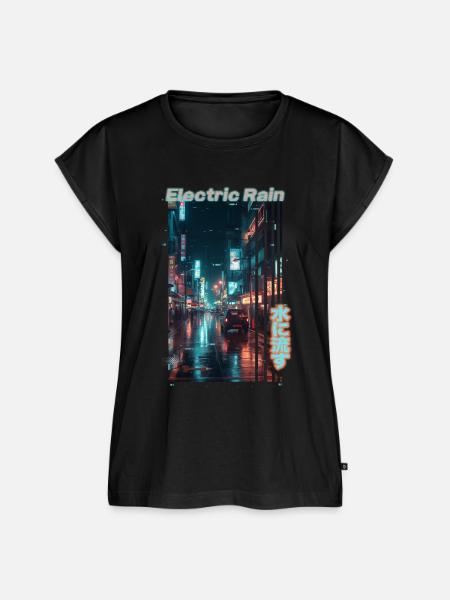 elektrischer Regen - Frauen Premium Bio Top - Schwarz