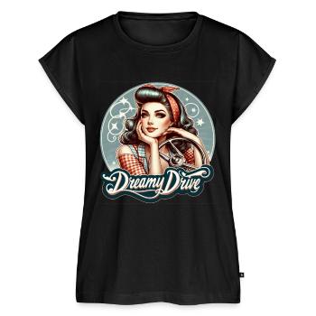 Dreamy Drive Rockabilly Vintage Girl - Frauen Premium Bio Top - Schwarz - Vorne - AI Model Female 172 light (172cm)