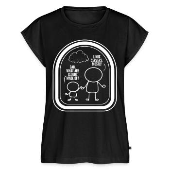 Programmierer-Shirt, Papa Woraus bestehen Wolken - Frauen Premium Bio Top - Schwarz - Vorne - AI Model Female 172 light (172cm)