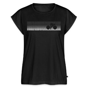 Retro Rennrad Radfahrer - Frauen Premium Bio Top - Schwarz - Vorne - AI Model Female 172 light (172cm)