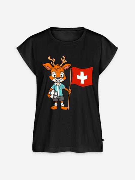 Schweiz Hirsch / Schweizer Fan - Frauen Premium Bio Top - Schwarz
