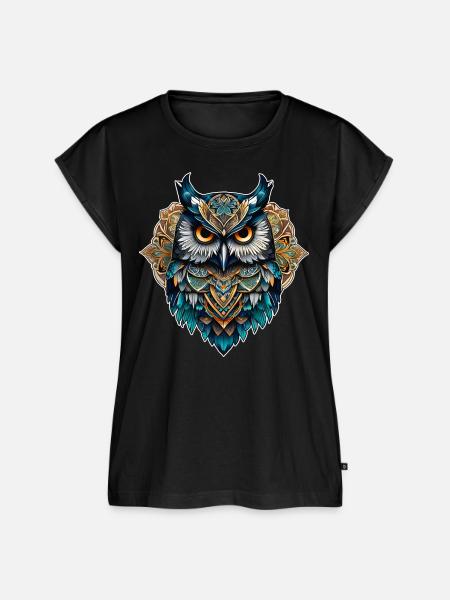 Coole Steampunk Eule - Frauen Premium Bio Top - Schwarz