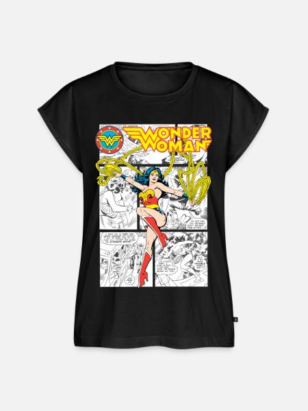 Wonder Woman Comic Cover - Frauen Premium Bio Top - Schwarz