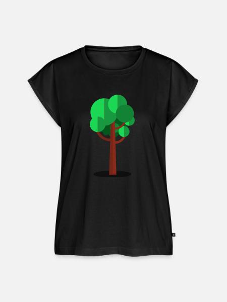Baum - Frauen Premium Bio Top - Schwarz