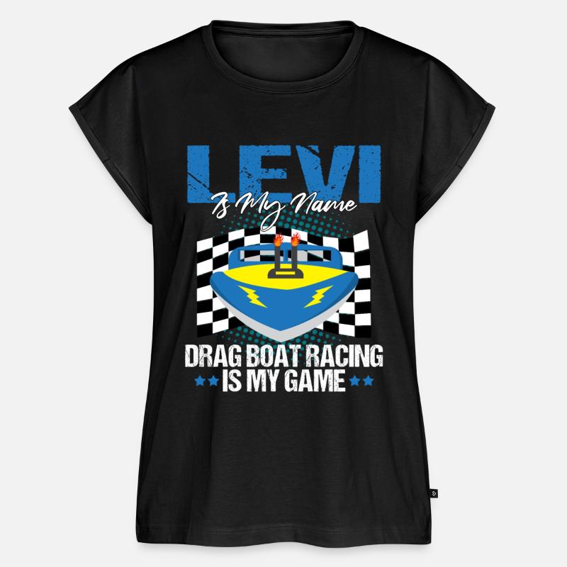 Conception de bateau de traînée pour les conducteurs de bateaux de course - Haut bio Premium Femme - noir