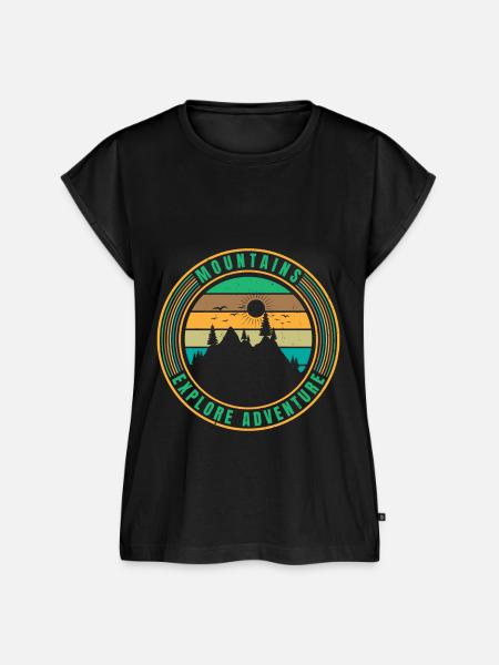 Mountains Explore Adventure - Frauen Premium Bio Top - Schwarz
