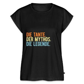 Die Tante Mythos Legende Personalisiert Geschenk - Frauen Premium Bio Top - Schwarz - Vorne - AI Model Female 172 light (172cm)